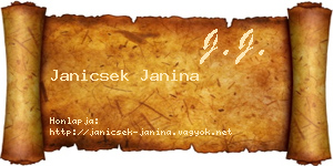 Janicsek Janina névjegykártya
